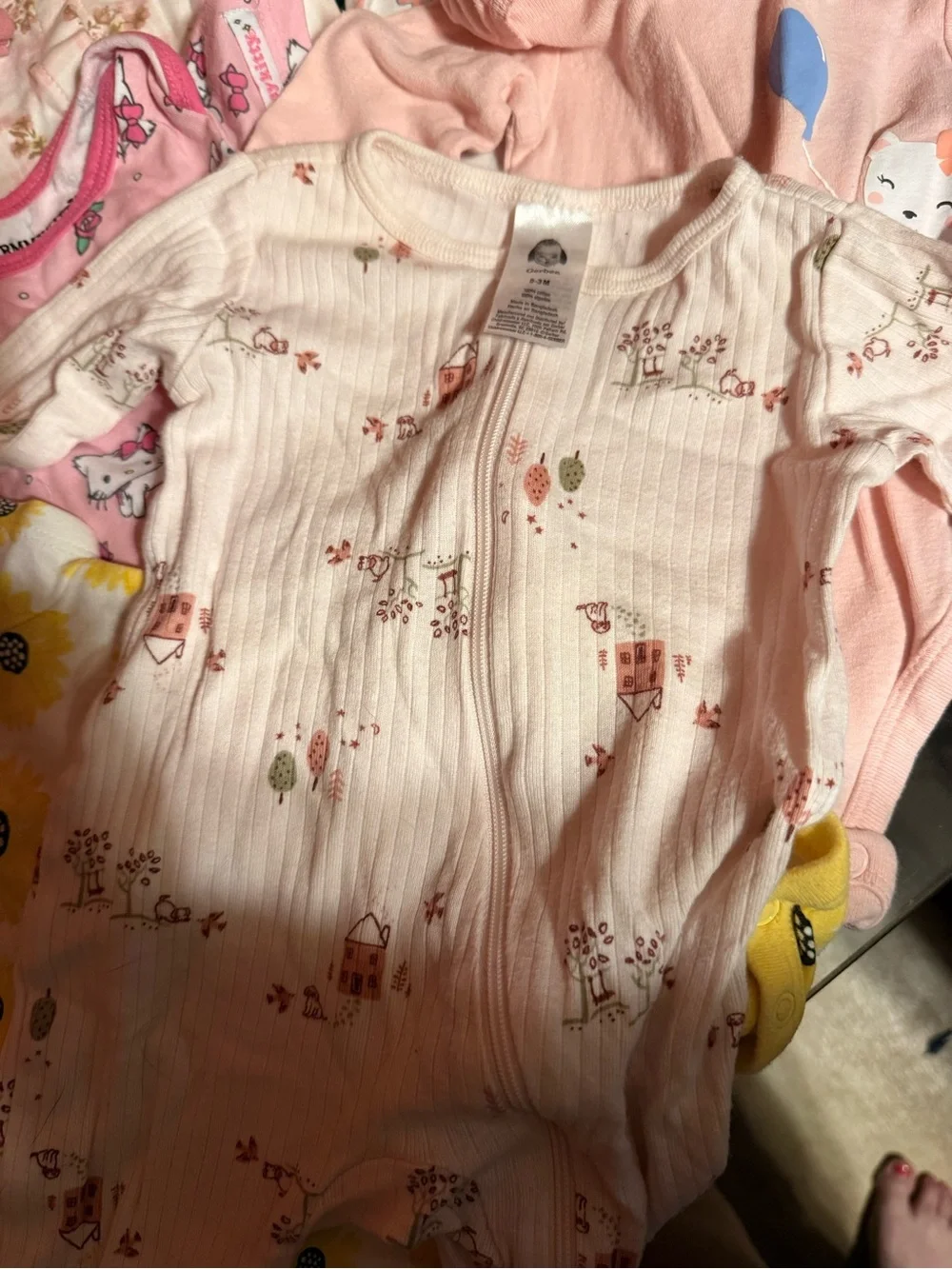 Gerber Pink Floral & Sunflower Mix Kids Pajama Set